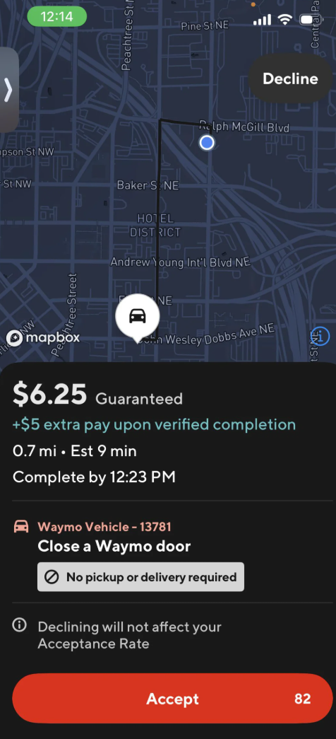 Waymo雇外卖小哥上门关门