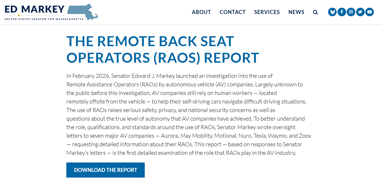特斯拉自动驾驶实则手动：美国参议员调查“揪出”远程操作员